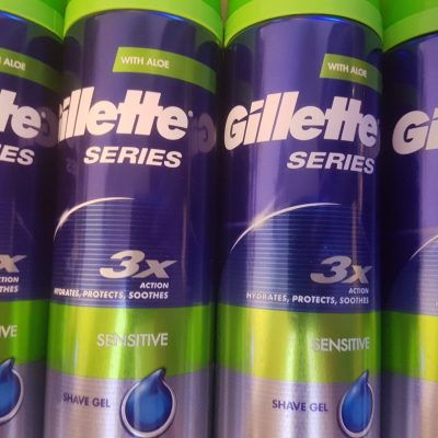 Three cans of gillette 3x series.