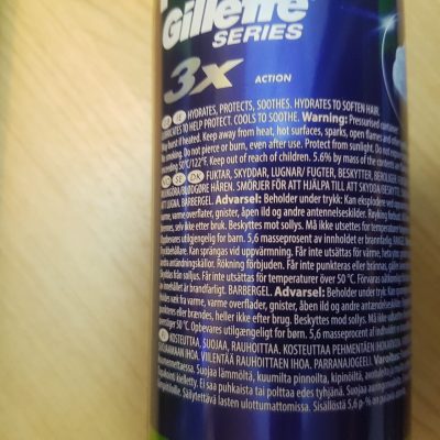 A can of gallerine 3x series on a table.