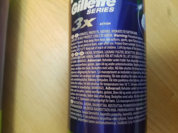 A can of gallerine 3x series on a table.