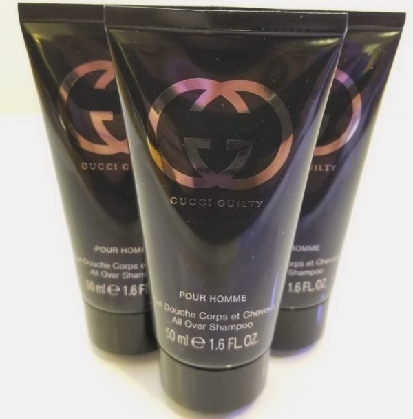 3x Gucci Guilty 50ml Mini Travelsize Shower Gel Body Wash for Men