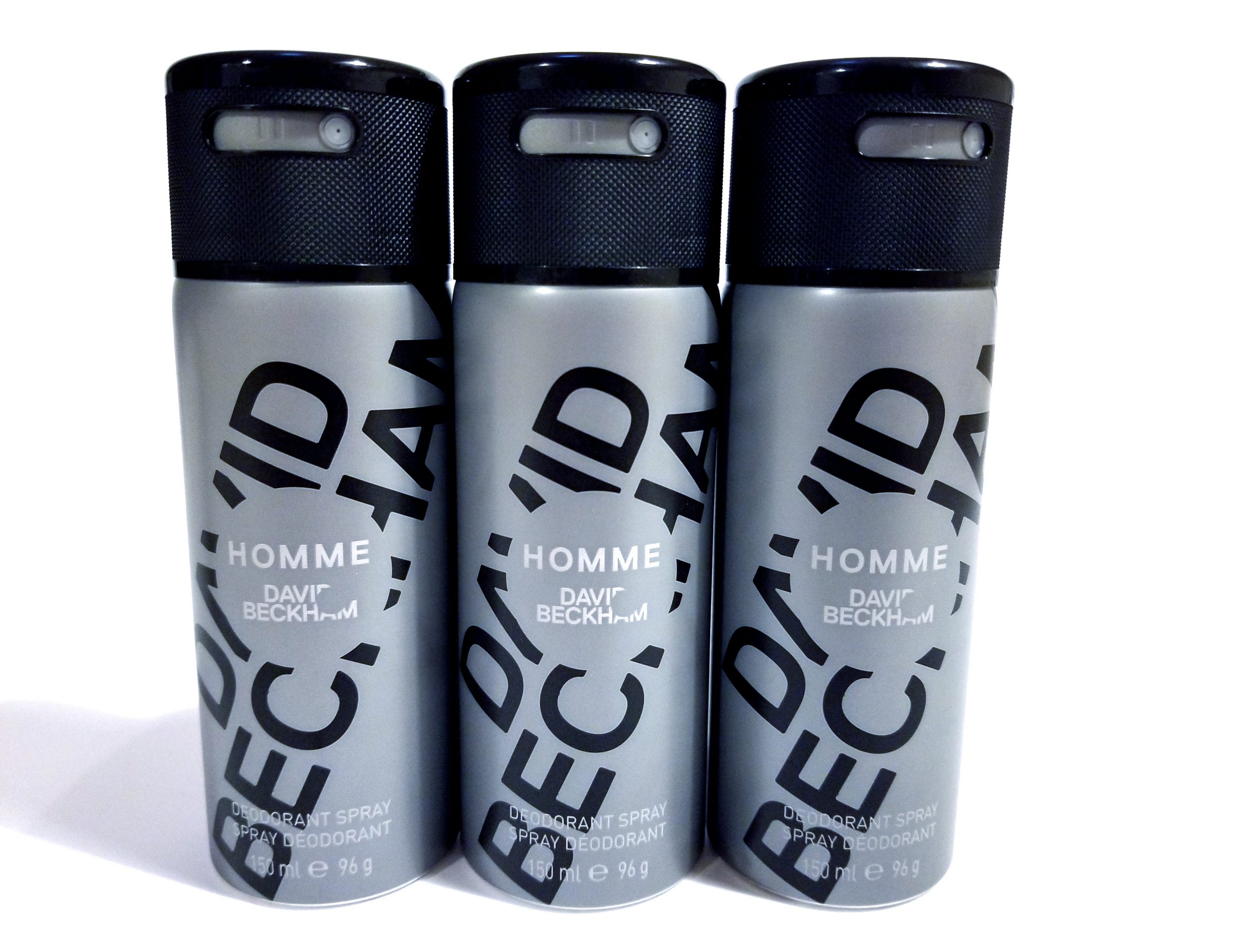 3x David Beckham Homme Mens Deodorant Spray 150ml