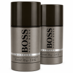 Two Hugo Boss Bottled deodorant sticks for men, each 75 mL, are standing upright on a plain white background.