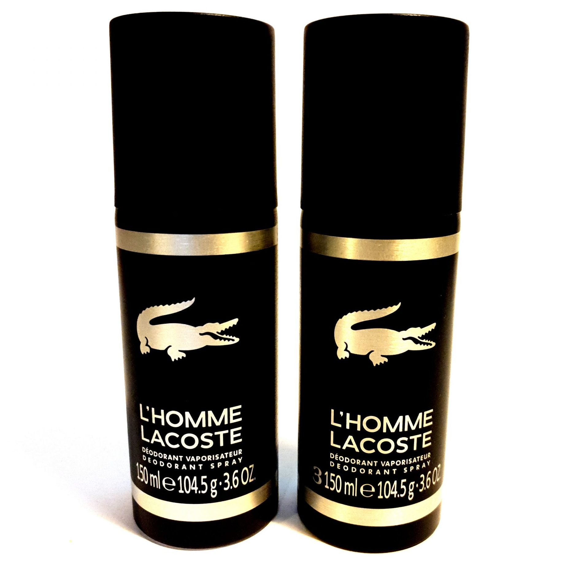 2x Lacoste L'Homme 150ml Anti-perspirant Spray for