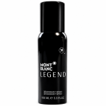 A 100ml Mont Blanc Legend Deodorant Spray Travel can in black, featuring white text and a small airplane icon near the top.