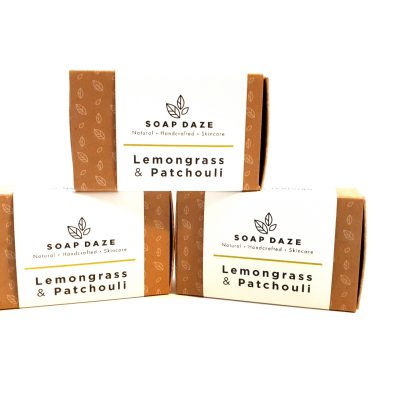 3x Lemongrass & Patchouli Handmade Vegan Soap, 112g, Soap Daze - Image 10