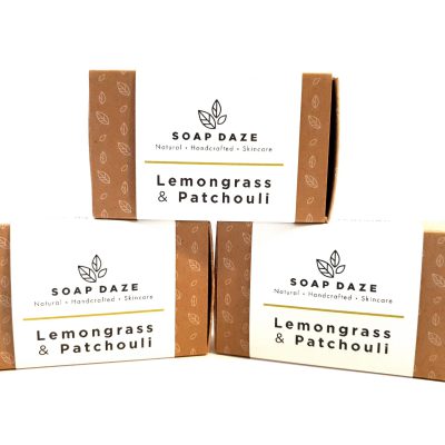 3x Lemongrass & Patchouli Handmade Vegan Soap, 112g, Soap Daze - Image 9