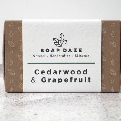 Cedarwood & Grapefruit Handmade Vegan Soap, 112g, Soap Daze.