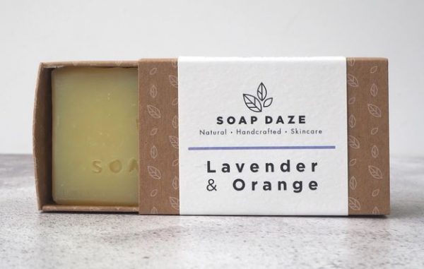 3x Lavender & Orange Handmade Vegan Soap, 112g, Soap Daze bar.