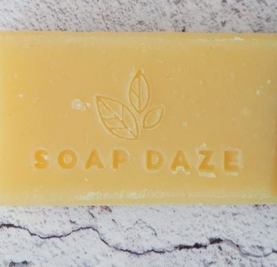 A 3x Lavender & Orange Handmade Vegan Soap with the words soap daze on it.