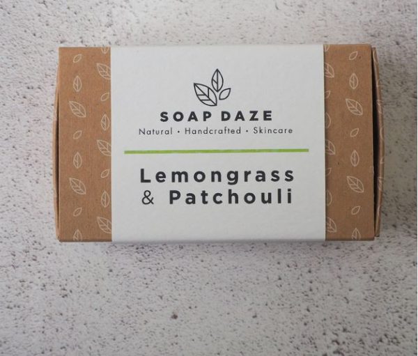 3x Lemongrass & Patchouli Handmade Vegan Soap, 112g, Soap Daze