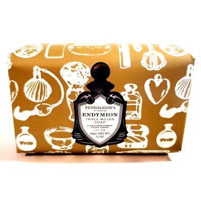 A box of Penhaligon's Endymion Triple Milled Soap 150g with a design on it.