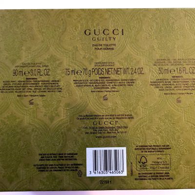 Gucci Guilty Gift Set, EDT spray 90ml, Deodorant Stick 75ml, Shower gel 50ml - Image 4