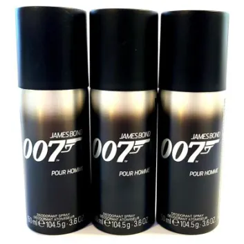 3x James Bond 007 Pour Homme Deodorant Spray for Men, 150ml