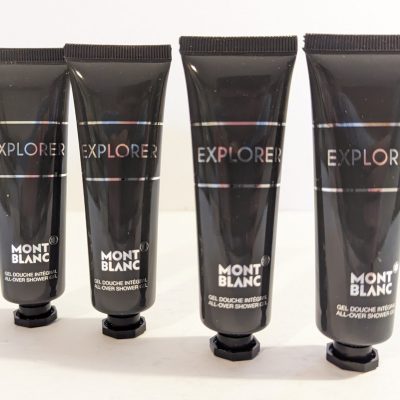 4x Mont Blanc Explorer Mens Shower Gel 30ml Travel-Size minis - Image 1