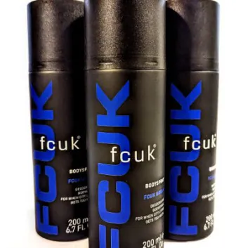 3x Fcuk Urban Deodorising Body Spray For Men, 200ml