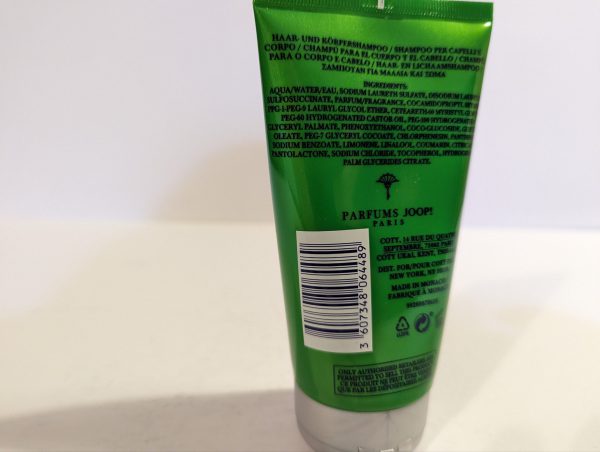A tube of 3x Joop Go Shower Gel Body Wash for Men 150 ml on a white surface.