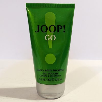 A tube of 3x Joop Go Shower Gel Body Wash for Men 150 ml on a white surface.