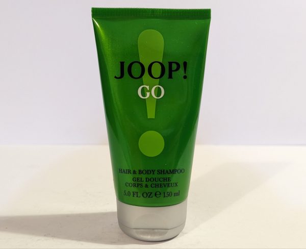 A tube of 3x Joop Go Shower Gel Body Wash for Men 150 ml on a white surface.