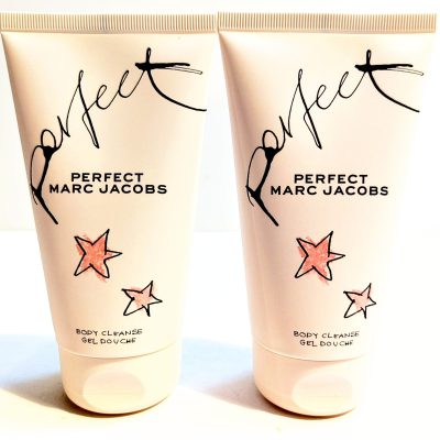 Two marc jacobs perfect body cleanse gel tubes against a white background.