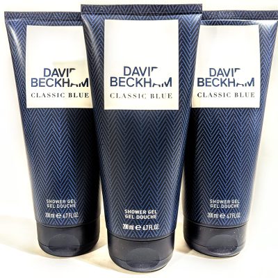 David beckham classic blue body wash.