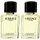 Two identical rectangular glass bottles of Versace L’Homme 100ml EDT Spray, Eau de Toilette for Men with black caps.