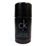 A black stick of CK Be deodorant by Calvin Klein, with a net weight of 2.6 oz (75 g), displayed against a white background.