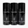 Three cans of 3x Paco Rabanne Phantom Deodorant Spray 150ml are displayed side by side on a transparent background.