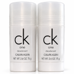 Two sticks of CK One Deodorant for Men, each 75ml, stand side by side against a plain white background.