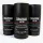 Three black cylindrical deodorant sticks labeled "Drakkar Noir" by Guy Laroche, each with a net weight of 2.6 oz (75 g). They are arranged side by side on a white surface.