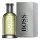A bottle of Hugo Boss Bottled EDT for Men 100ml, Eau de Toilette sits next to its matching grey box with "BOSS Hugo Boss" printed on both.