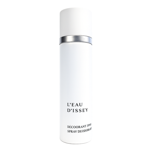 A white cylindrical can of Issey Miyake L'eau D'issey 100ml Deodorant Spray for Women, featuring a silver band near the cap and labeled with "L'Eau d'Issey," set against a plain background.