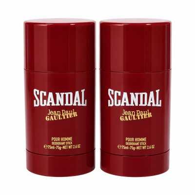 Two Jean Paul Gaultier Scandal Pour Homme 75ml deodorant sticks for men are placed side by side against a white background.