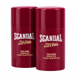 Two Jean Paul Gaultier Scandal Pour Homme deodorant sticks for men, each 75ml, are displayed side by side against a white background.