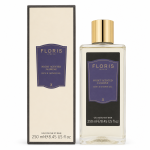 A rectangular bottle of Floris London Night Scented Jasmine Bath & Shower Gel for Women, 250ml, stands next to its matching box, both labeled 250 ml (8.45 US fl oz).
