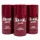 Three Jean Paul Gaultier Scandal Pour Homme deodorant sticks for men, 75ml each, are standing upright side by side.