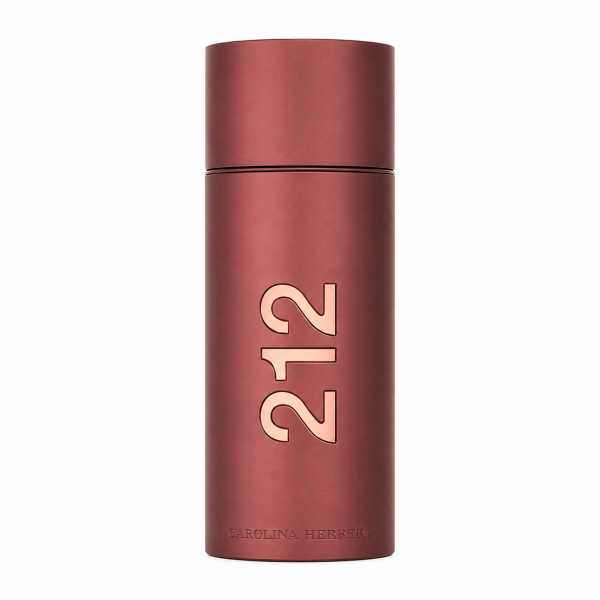 A cylindrical maroon bottle of Carolina Herrera 212 Sexy Men EDT, 100ml Spray, featuring bold gold "212" lettering and "Carolina Herrera" in smaller gold text at the base, displayed against a white background.