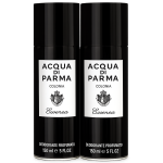 Two 150ml Acqua di Parma Colonia Essenza Deodorant sprays for men are displayed side by side against a white background.