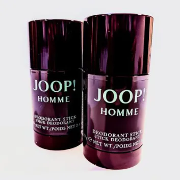 Two 75ml Joop! Homme Deodorant Sticks for Men are placed side by side on a white background.