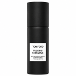 A black cylindrical bottle labeled "Tom Ford F*** Fabulous All Over Body Spray 150ml" on a white background.