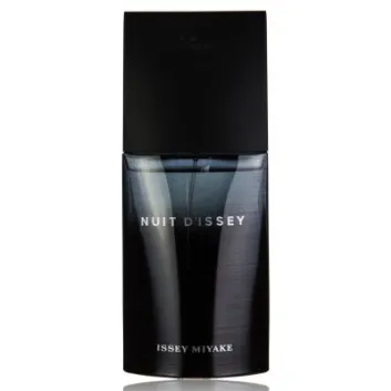 Issey Miyake Nuit d’Issey 75ml EDT Eau De Toilette Spray for Men features a sleek black rectangular cap and gradient dark glass bottle.