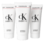 Three upright 100ml tubes of CK Everyone Shower Gel Body Wash for Men display the black logo and product name on the front.