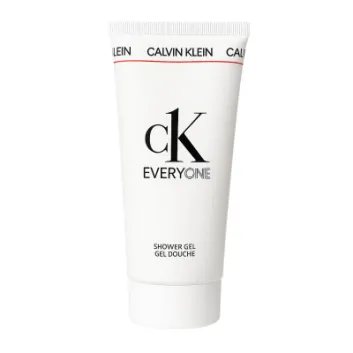 A white tube of CK Everyone Shower Gel Body Wash for Men, 100ml, features black and red text on a plain background.