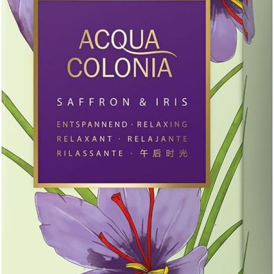 Box of 3x Mäurer & Wirtz 4711 Acqua Colonia Saffron & Iris Shower Gel, unisex and labeled in multiple languages, 200ml each.