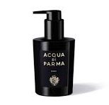 Black bottle of 2x Acqua di Parma Oud Hand & Body Wash 300ml, Unisex with a pump dispenser, minimalist design, and brand logo on the front.