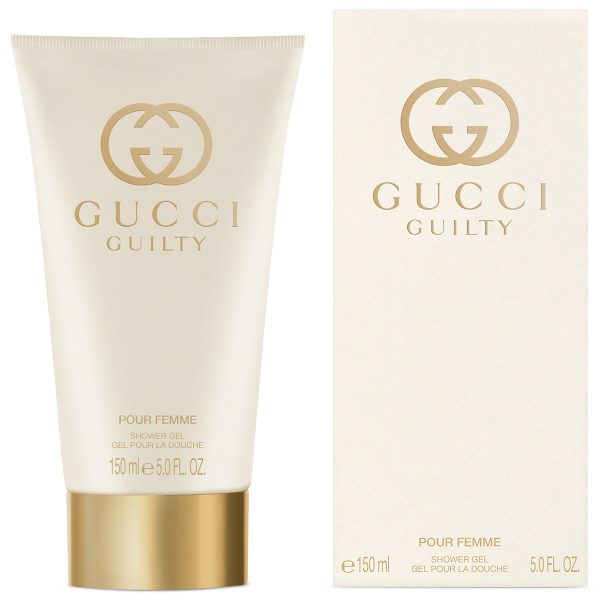 A tube and box of Gucci Guilty 150ml Shower Gel Body Wash for Women, 5.0 FL OZ.