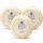 Three 3x Molton Brown Triple-Milled Milk Soap 25g Minatures, round bars wrapped in cream paper with white labels displaying the brand logo and name.