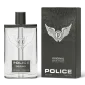 A bottle of Police Original 100ml Eau De Toilette EDT Spray for Men is displayed next to its matching black and gray box.