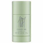 A green cylindrical deodorant stick labeled "Cerruti 1881 Pour Homme Deodorant Stick for Men, 75ml" is displayed against a white background.