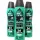 Three bottles of 3x Original Source Tingly Mint & Tea Tree Shower Foam, 200ml each, stand upright against a white background.