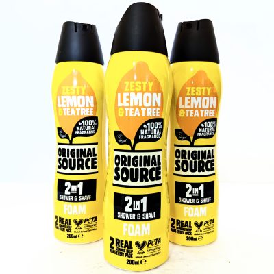 3x Original Source Zesty Lemon & Tea Tree Shower Foam, 200ml